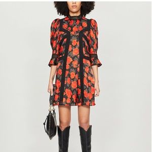 The Kooples dress abstract roses on jacquar